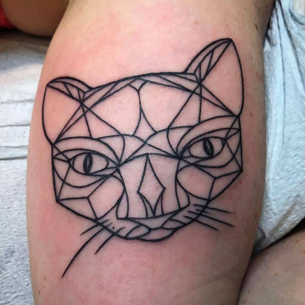 Simple Cat Geometric Tattoo micahriot