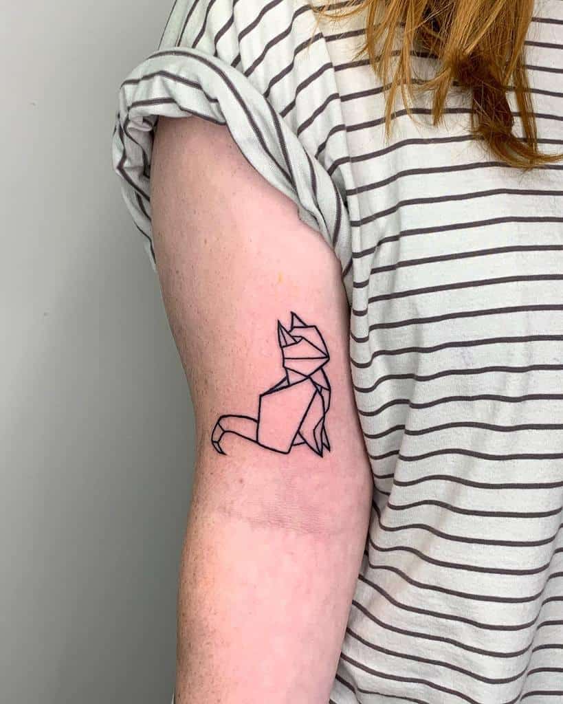 Simple Cat Geometric Tattoo tattoosbysteph