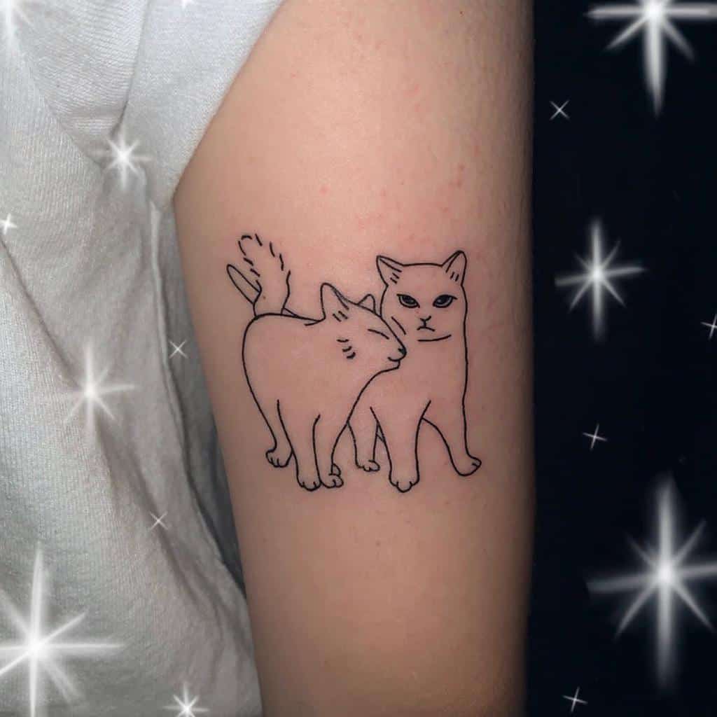 Simple Cat Outline Tattoo tattoo_toon