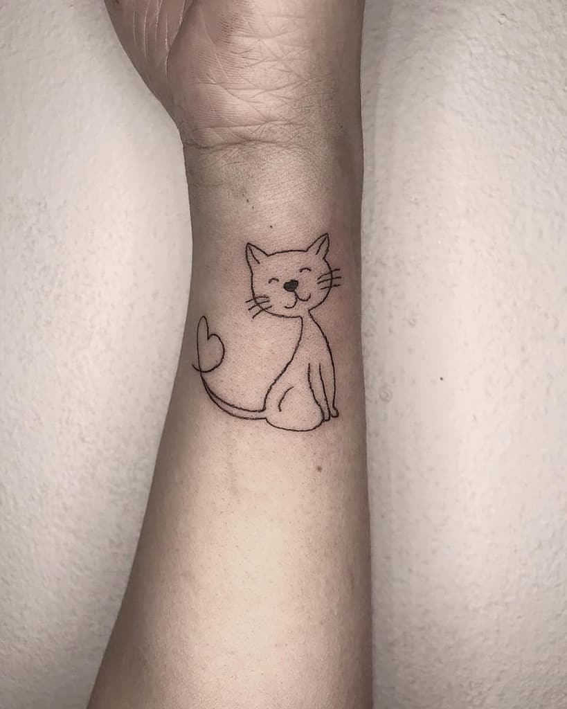 Simple Cat Wrist Tattoo raianesoaresdelima