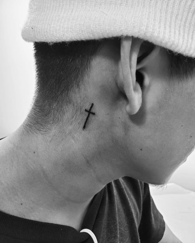 Simple Cross Tattoo for Men coyotetattoos
