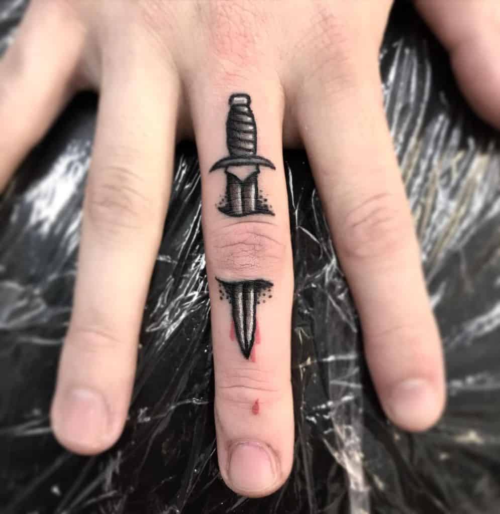 Simple Finger Tattoo for Men hayleeleesatattoos