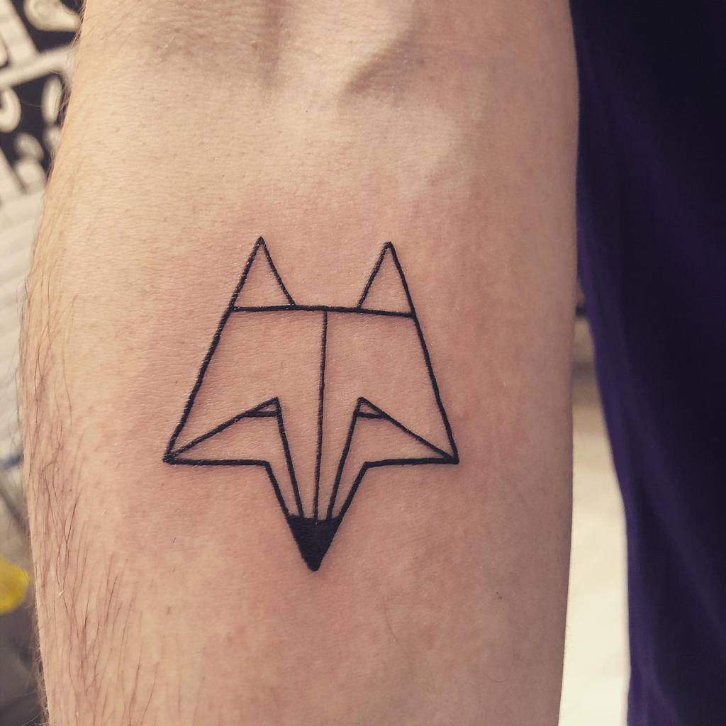 Simple Geometric Fox Tattoo waywardwomantattoos