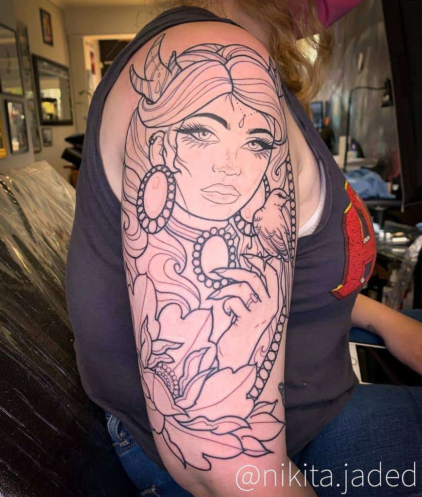 Simple Half Sleeve Tattoos For Women nikita.jaded