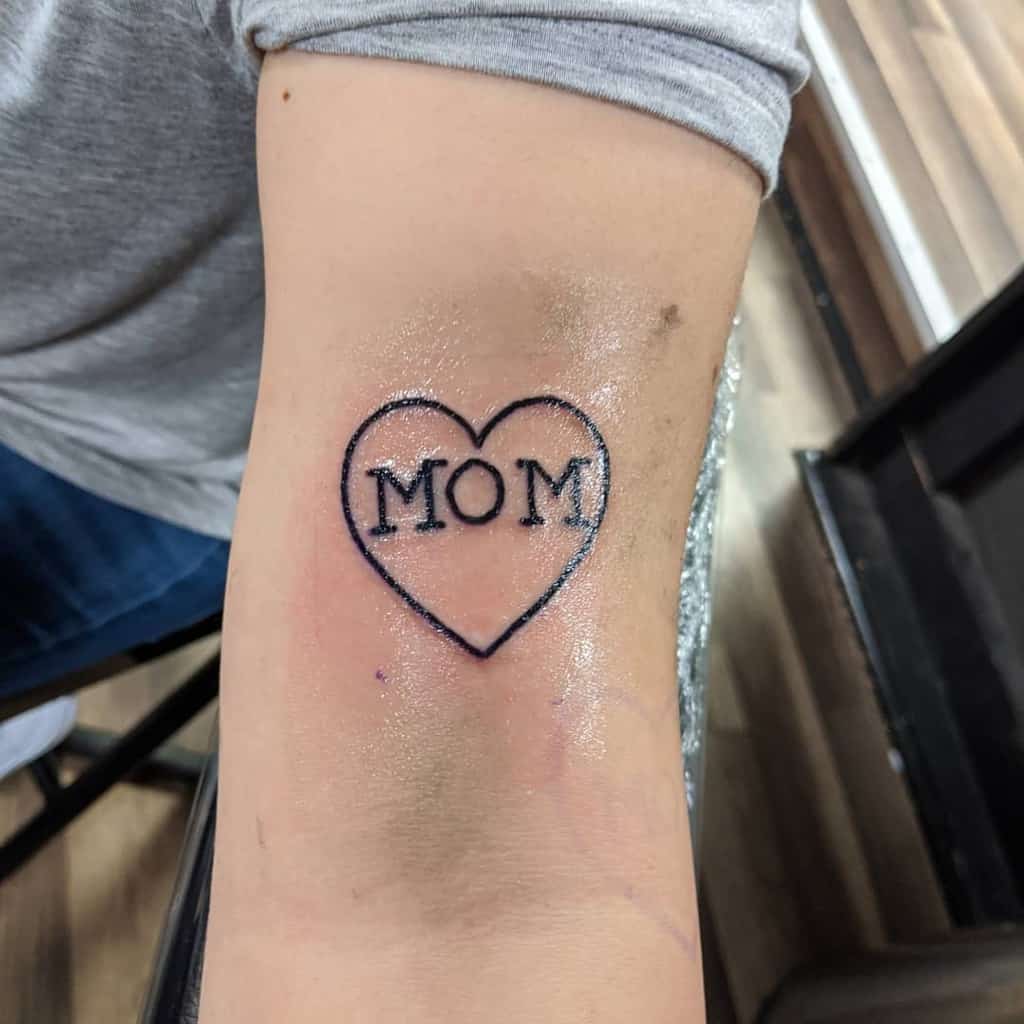 Simple Mom Heart Tattoo bloodandboneink