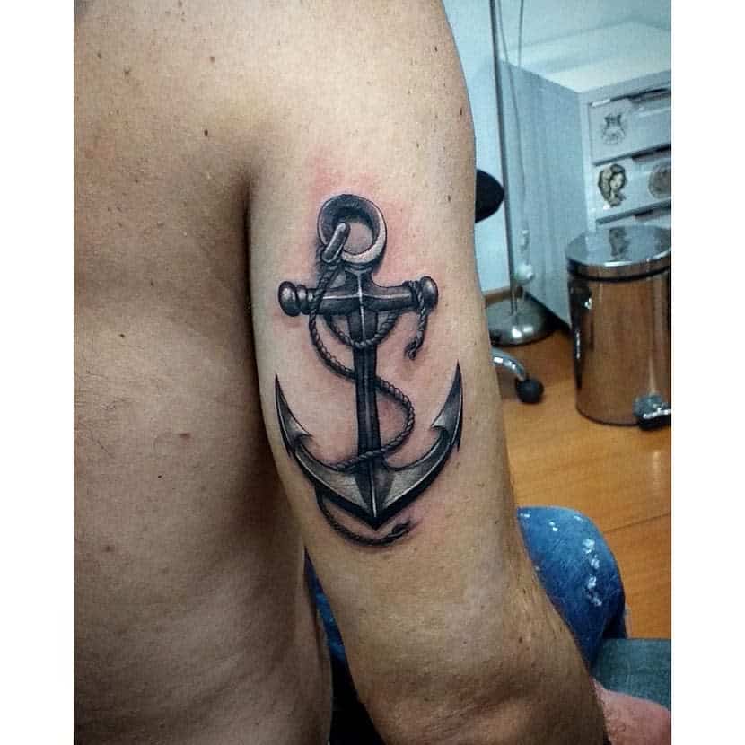 Simple Navy Anchor Tattoo juanjo tatuajes