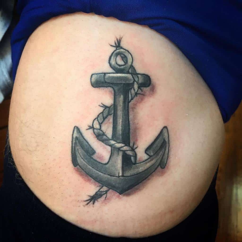 Simple Navy Anchor Tattoo lady rahrah