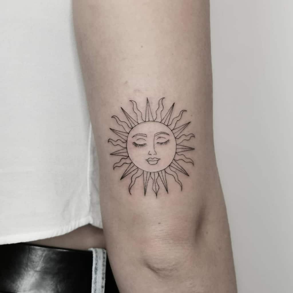 Simple Sun Bohemian Tattoo albatattooist