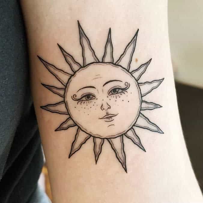 Simple Sun Bohemian Tattoo denofiniquitytattoo