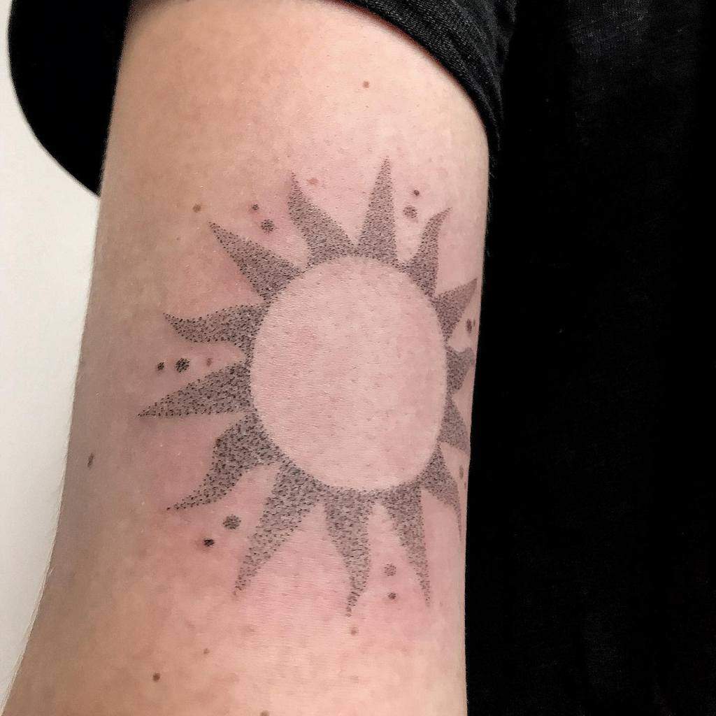 Simple Sun Dotwork Tattoo ritualdot