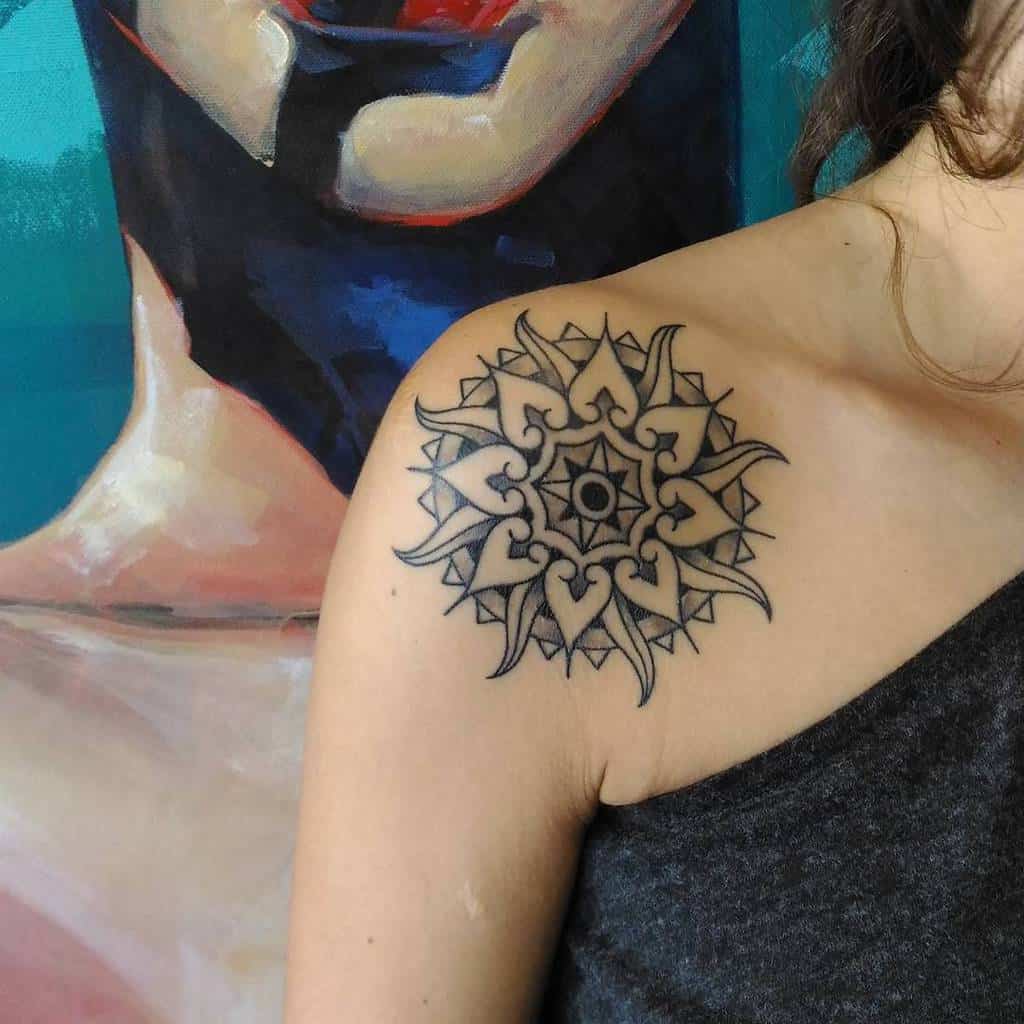 Simple Sun Mandala Tattoo hold_fast13