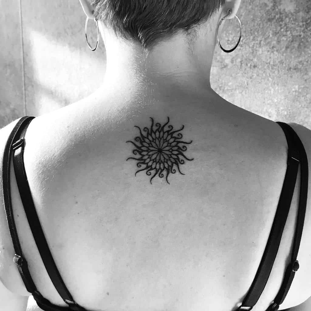 Simple Sun Mandala Tattoo jinxtattoo