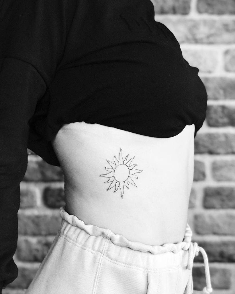 Simple Sun Rib Tattoo maxrodriguestattoo
