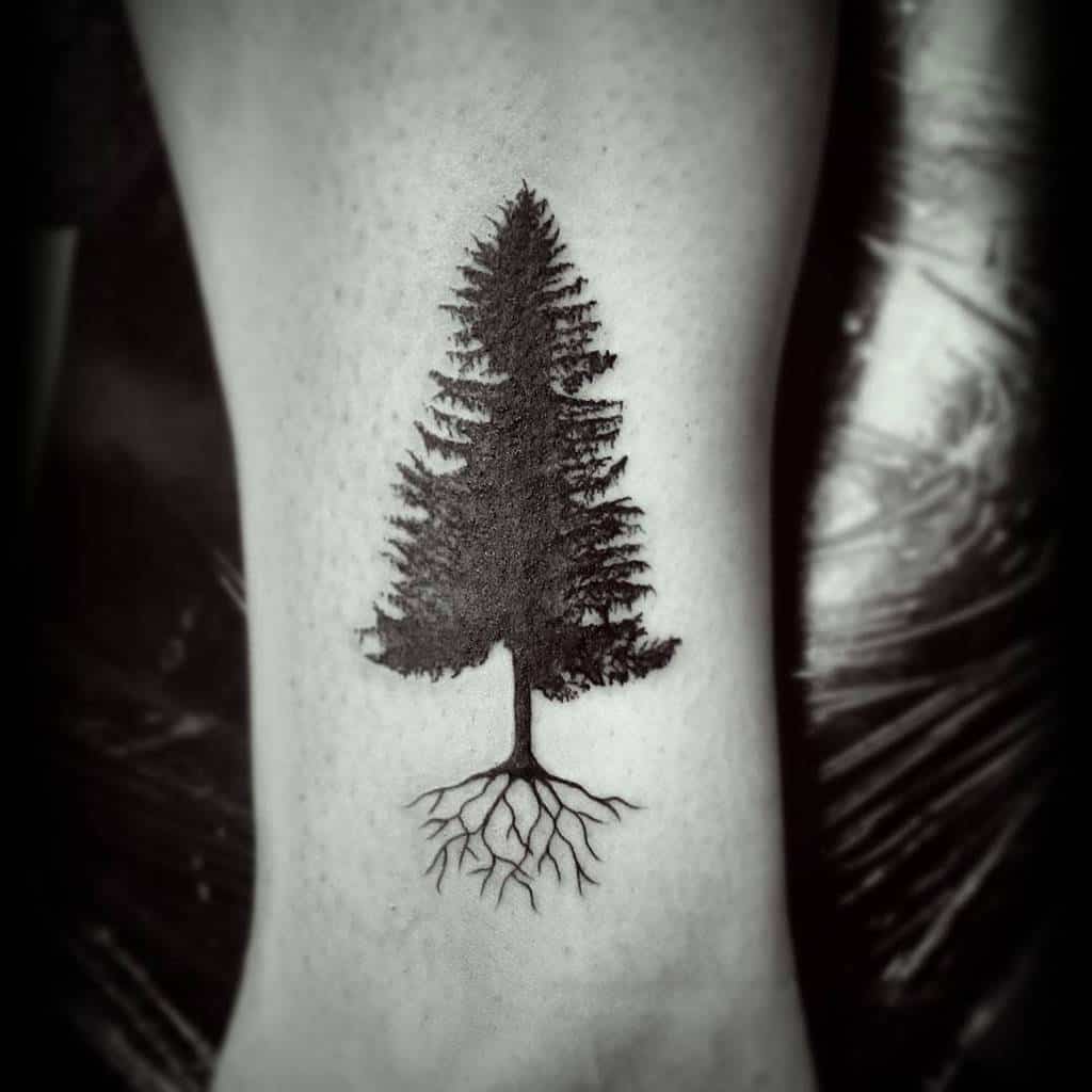 Simple Tree Silhouette Tattoo moe_v