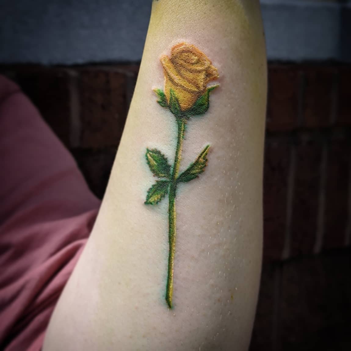 Single Yellow Rose Tattoo -entertrippyone
