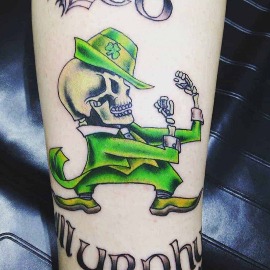 Skeleton Fighting Irish Tattoo