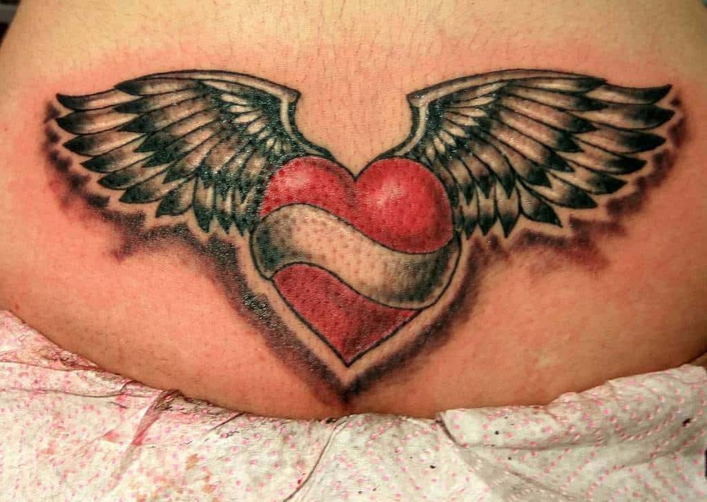 Smal Heart With Wings Tattoo emirbav
