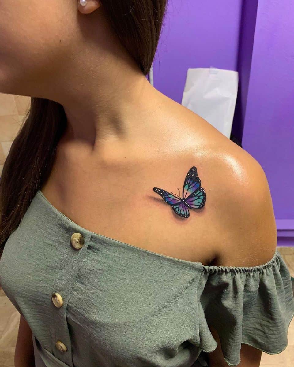 Small 3D Butterfly Tattoo horigi
