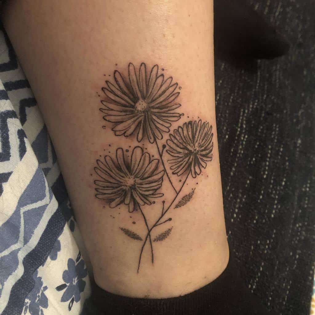 Small Aster Flower Tattoo qtkatie