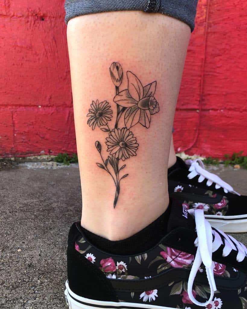 Small Aster Flower Tattoo tattoos_by_cardona