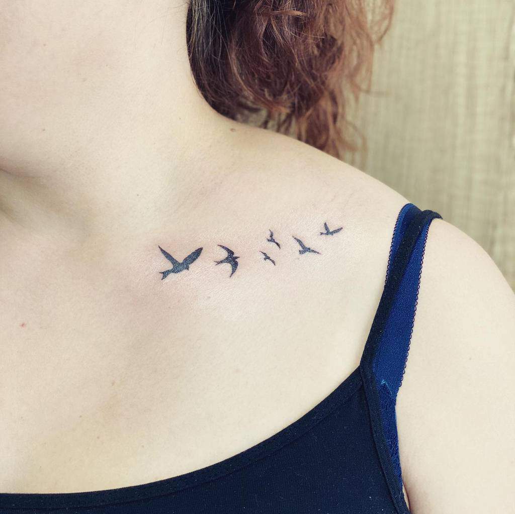 Small Bird Shoulder Tattoos Rowenas Tattoo Art