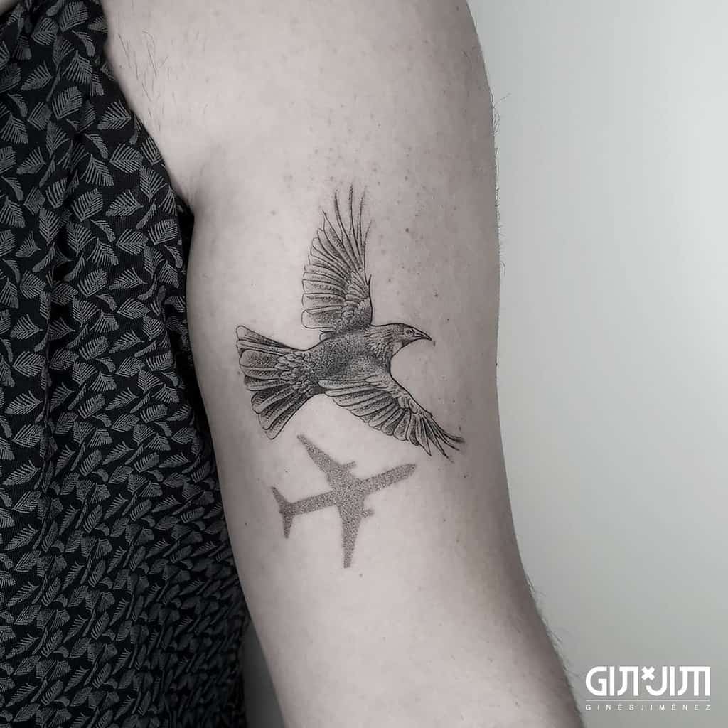 Small Bird Upperarm Tattoos Ginjimtattoo