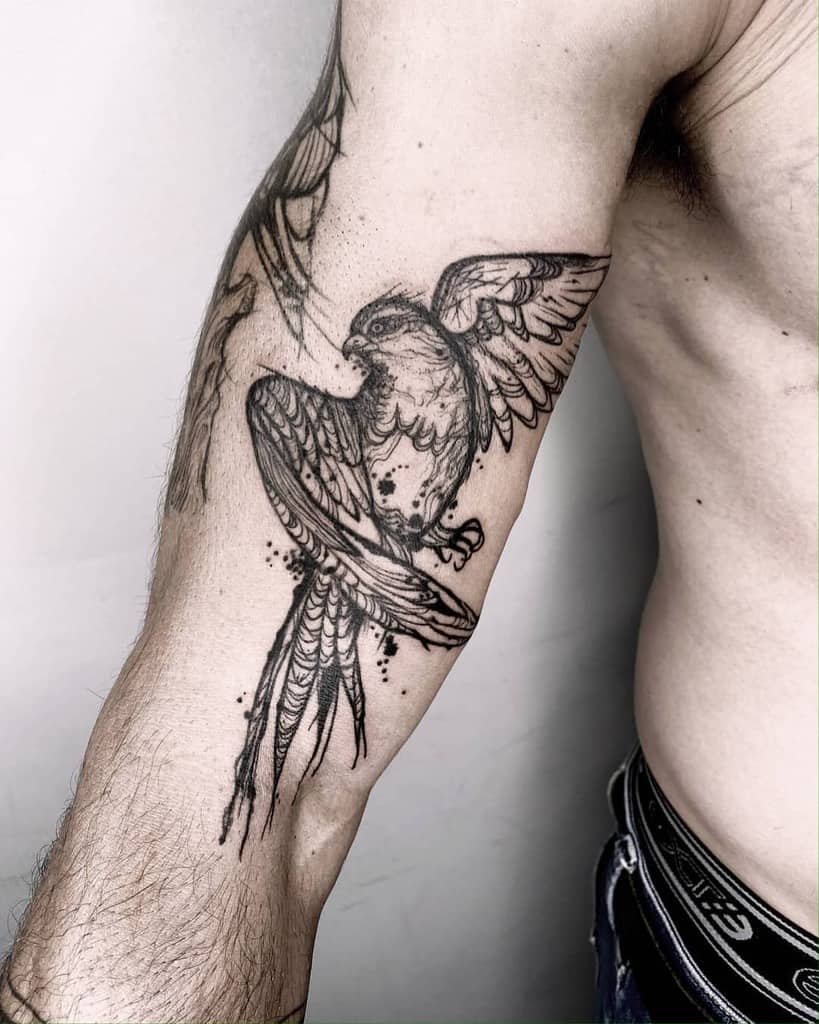 Small Bird Upperarm Tattoos Julart.tattoo