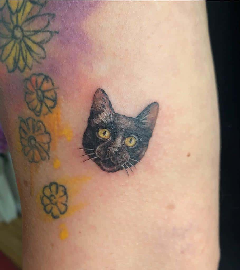 Small Black Cat Tattoo cerisekelseyy