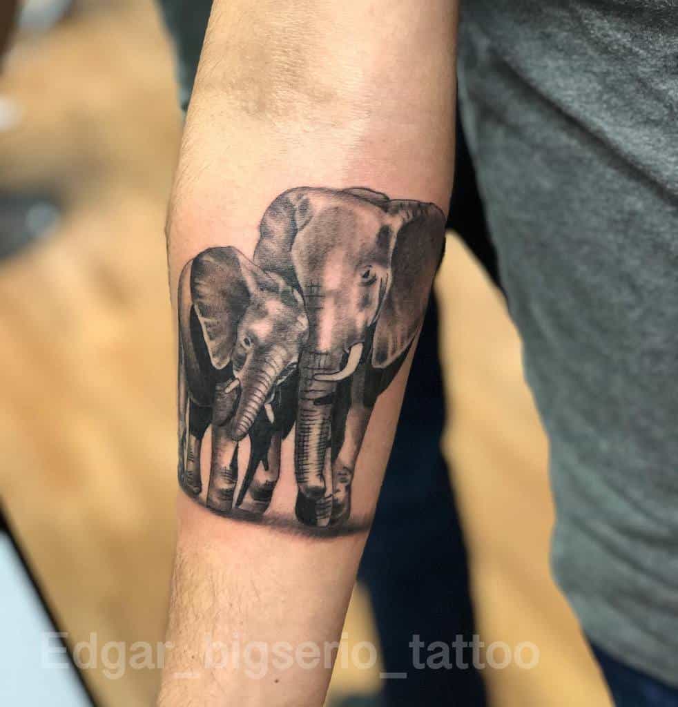 Small Black Elephant Tattoo Edgar Bigserio Tattoo