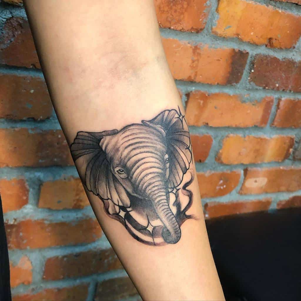 Small Black Elephant Tattoo Electricdreamscollective