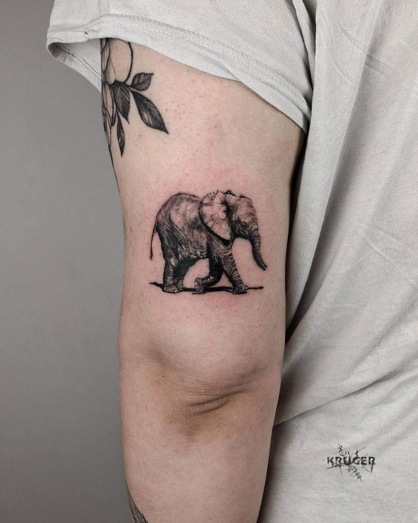 Small Black Elephant Tattoo Kruger Tattoo