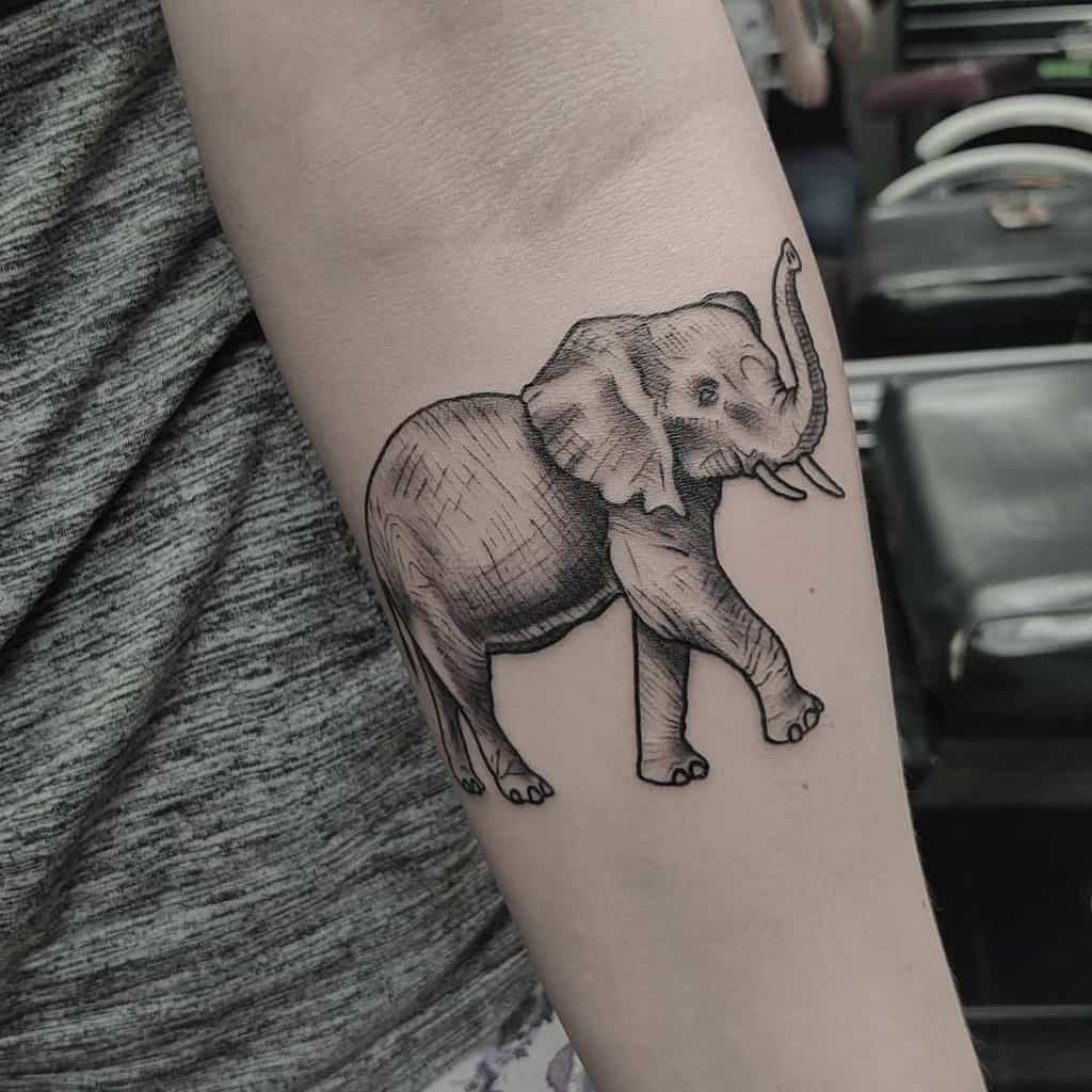 Small Black Elephant Tattoo Tattoosbydaveyjones
