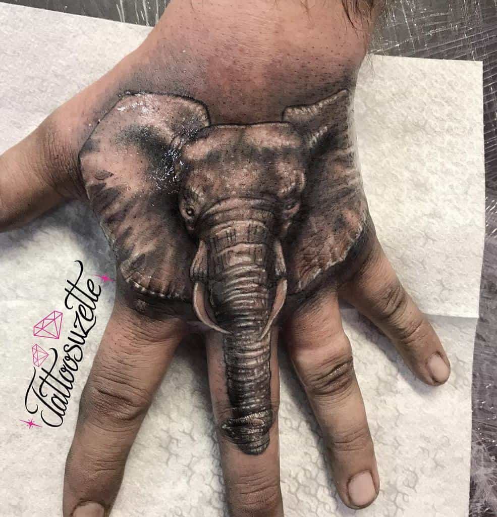 Small Black Elephant Tattoo Tattoosuzette