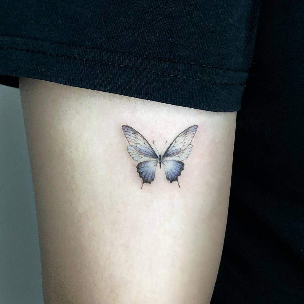 Small Blue Butterfly Tattoos sida_ink