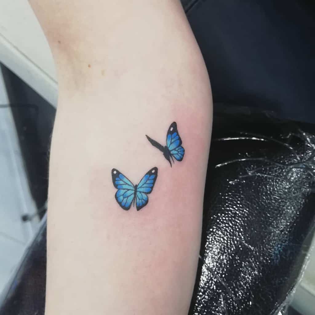 Small Blue Butterfly Tattoos tiarne.hook