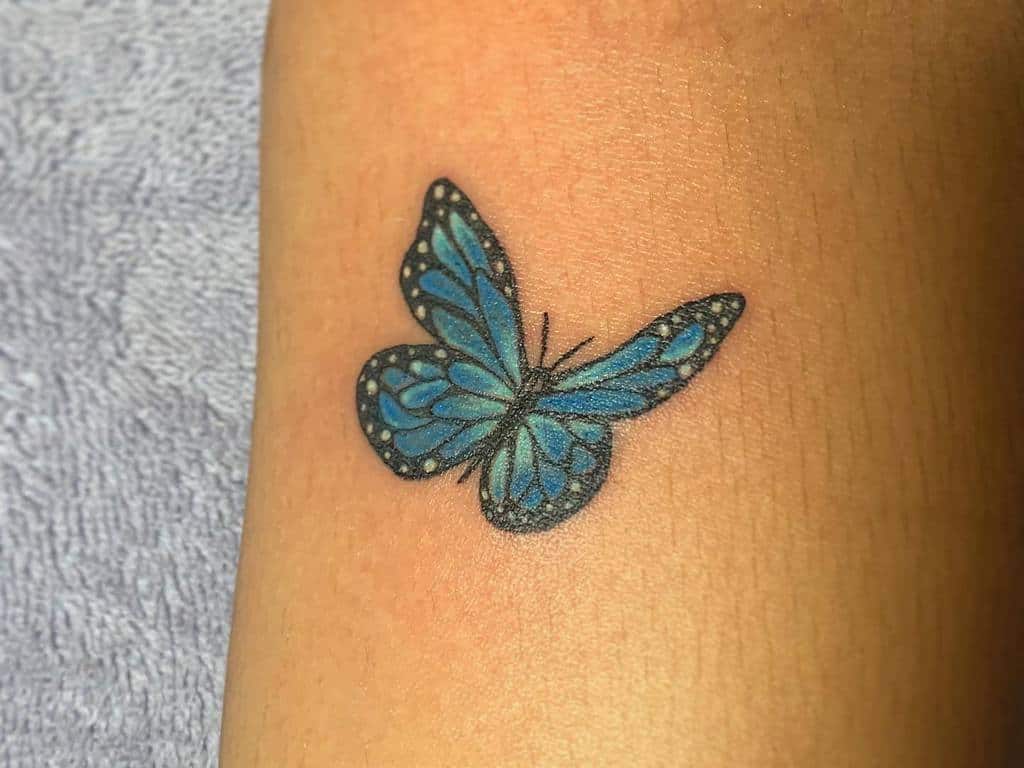 Small Blue Butterfly Tattoos wiggins.ink