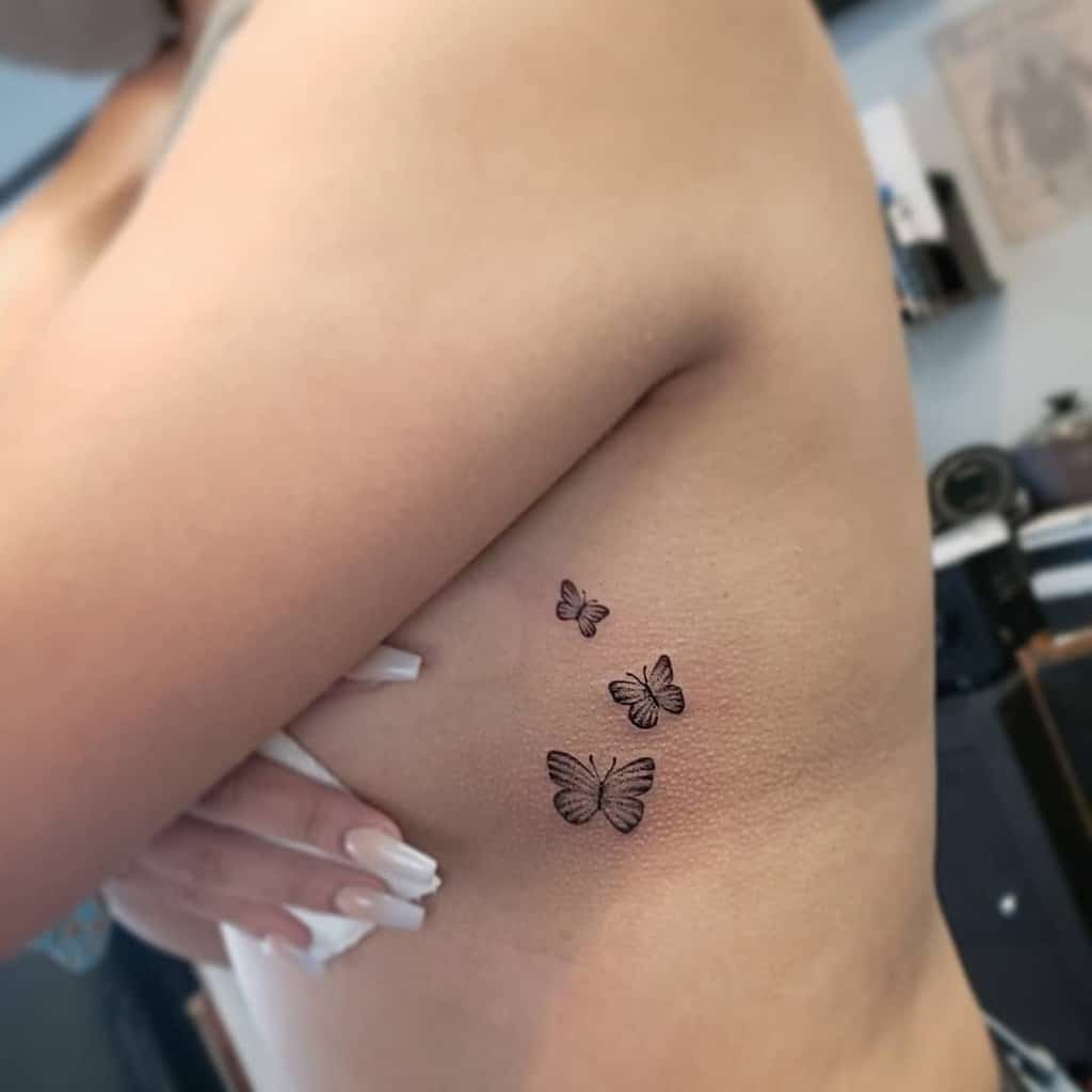 Small Butterfly Rib Tattoos Famoustattoobodypiercing