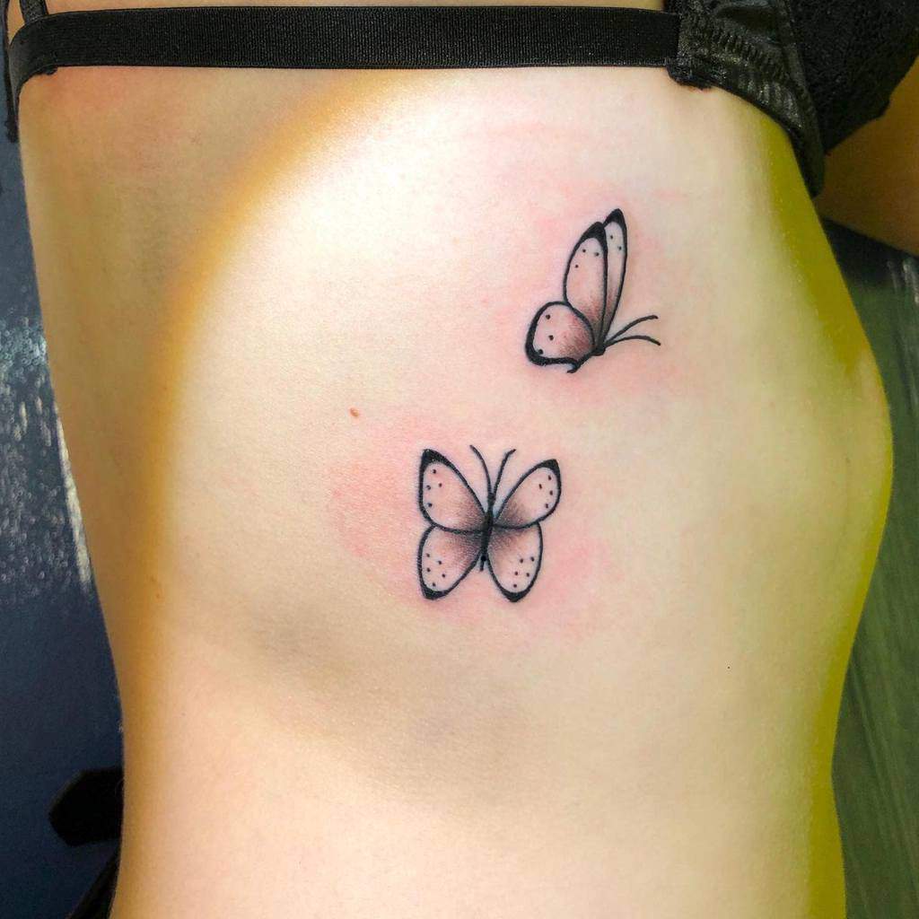 Small Butterfly Rib Tattoos Sechzehntattoo