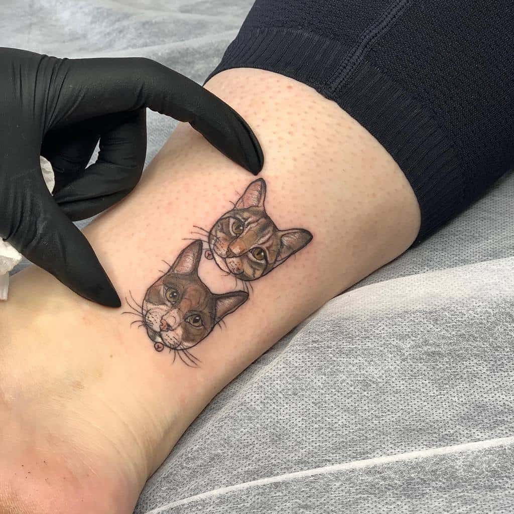 Small Cat Ankle Tattoos jessicaholmestattoo