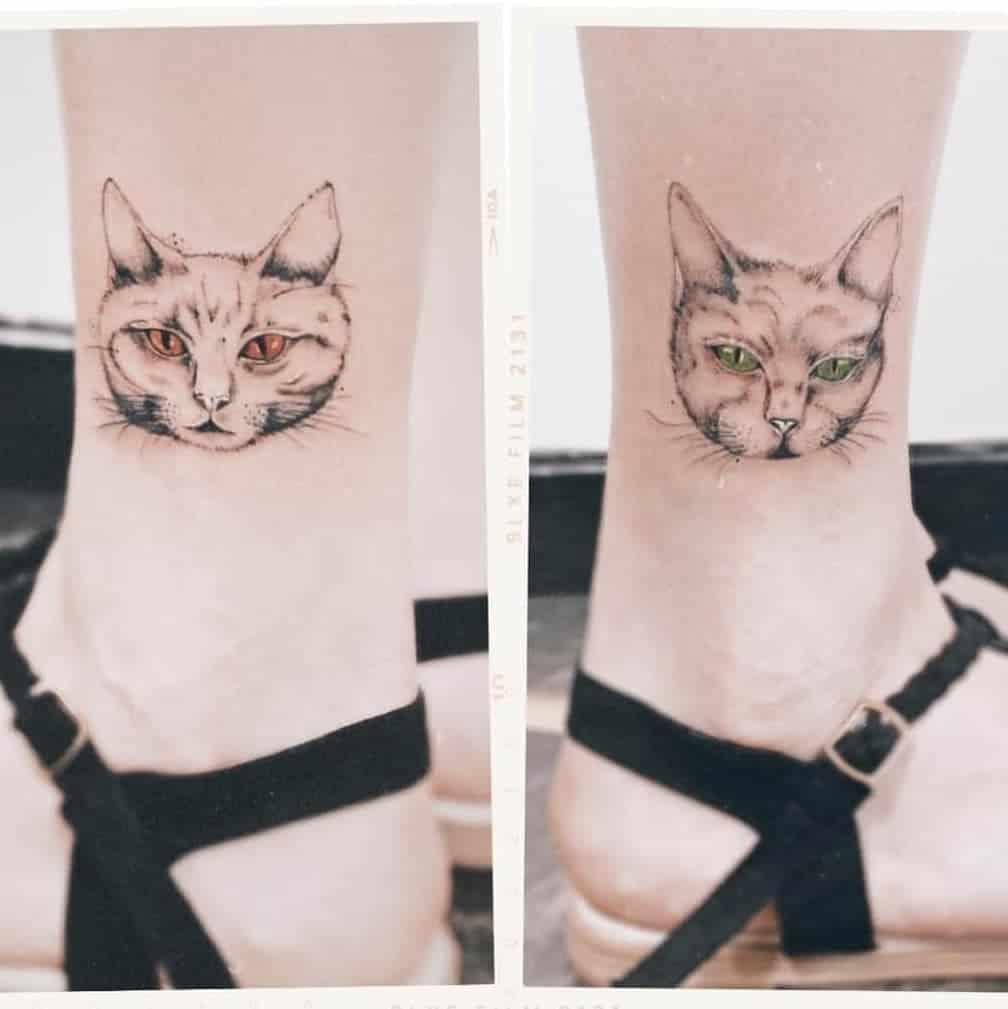 Small Cat Ankle Tattoos lucythevegancrazycatlady