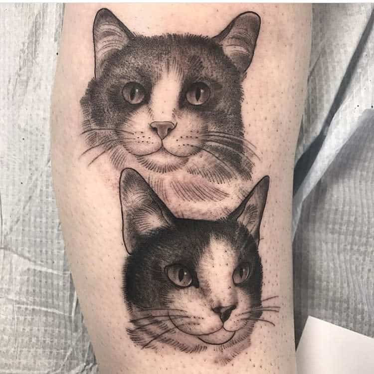 Small Cat Realistic Tattoos beefy.and.hammy