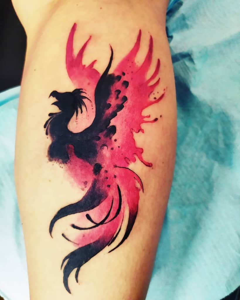 Small Colored Phoenix Tattoos amandatattooartist