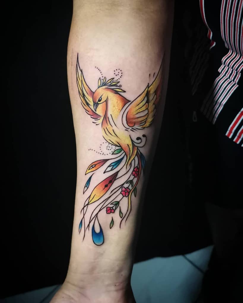 Small Colored Phoenix Tattoos gato_tattoo1987