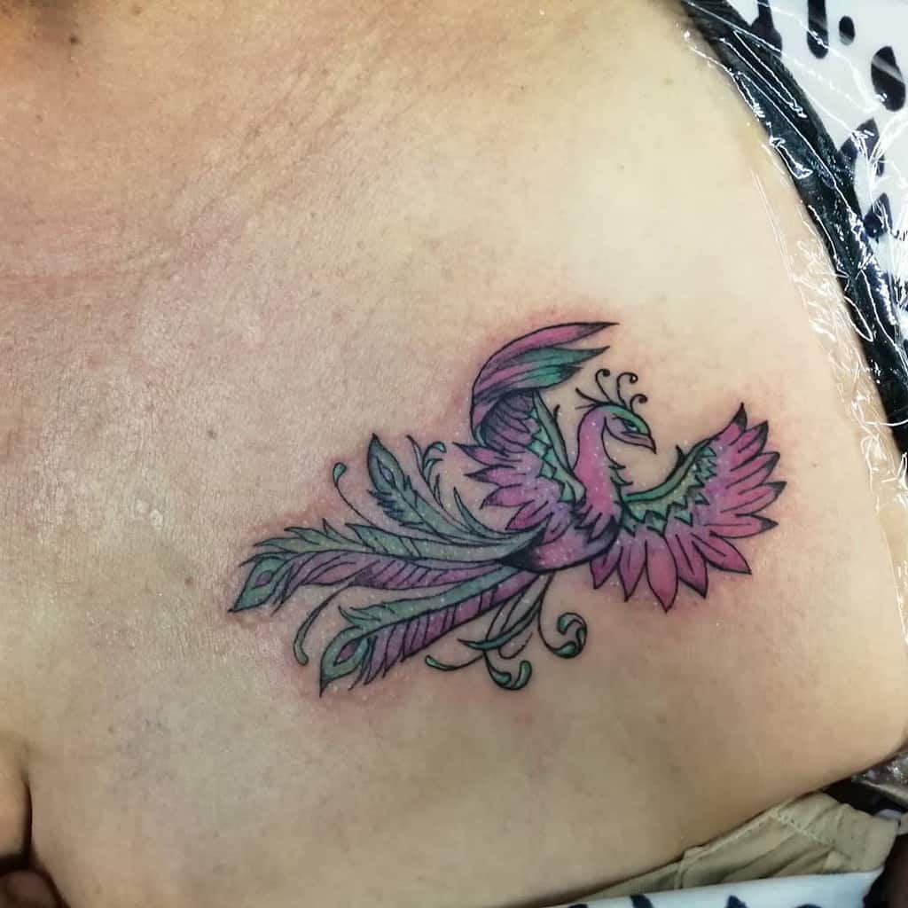 Small Colored Phoenix Tattoos rafa.blueinktattoo