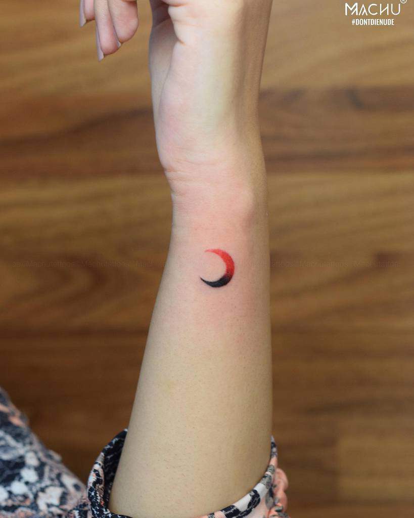 Black Crescent Moon Temporary Tattoo  Set of 3  Little Tattoos