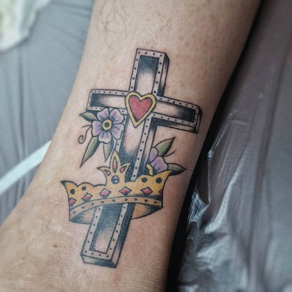 Cross tattoos thigh