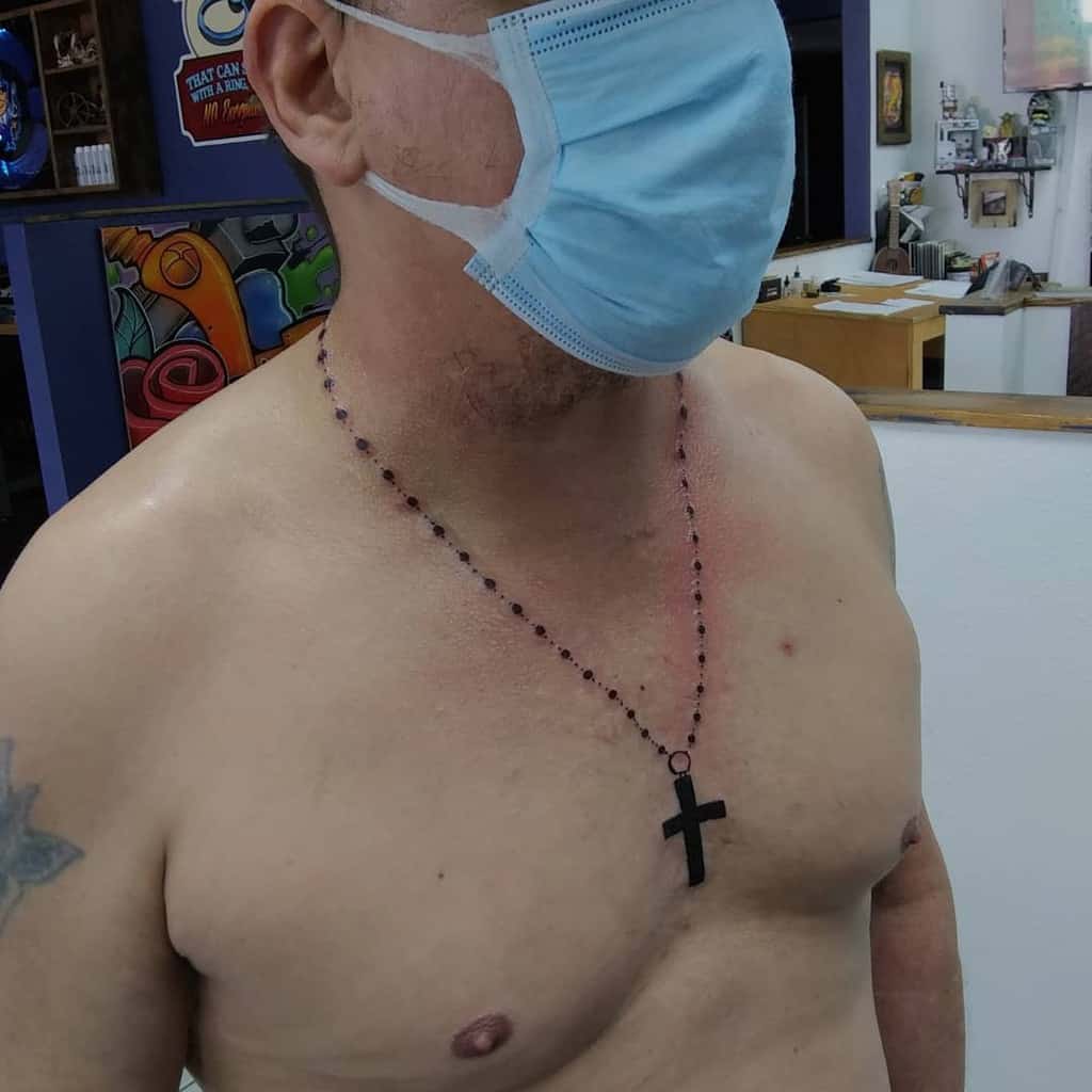 Small Cross Chest Tattoo Damianhill1