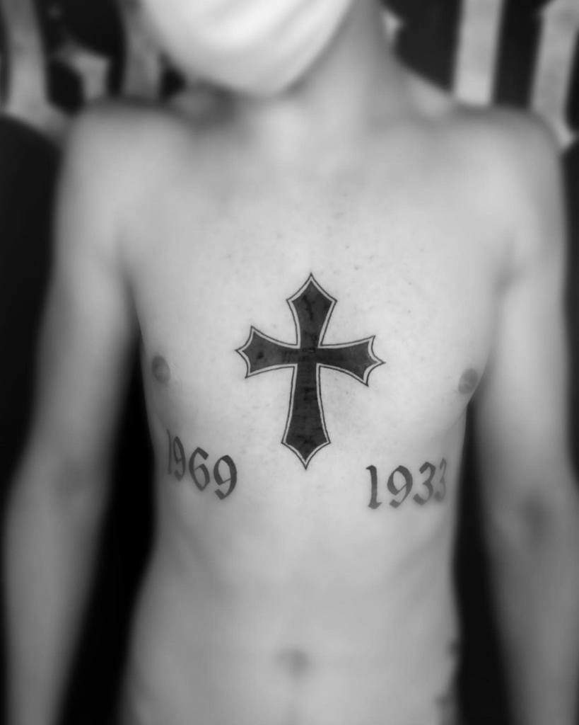 [View 45+] Cross Chest Tattoos For Men Small