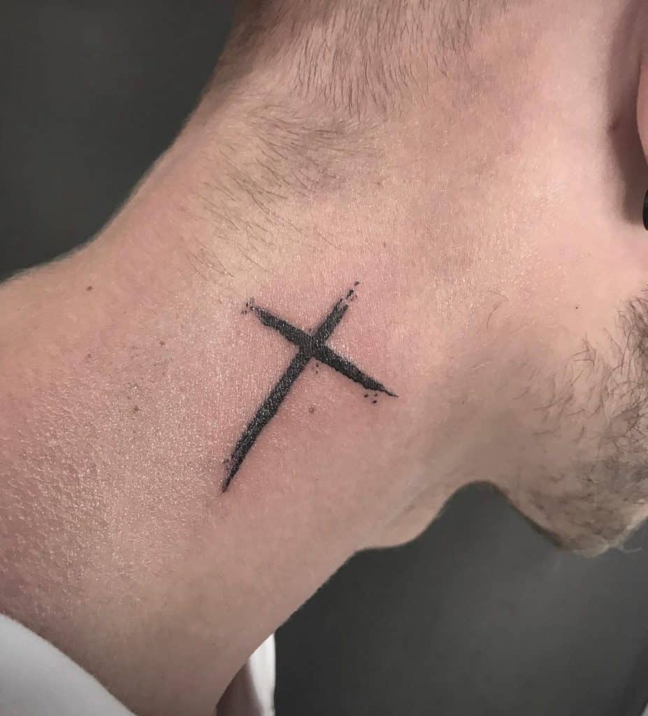 Small-Cross-Ear-Neck-Tattoo-dave.vacuink-1390×1536