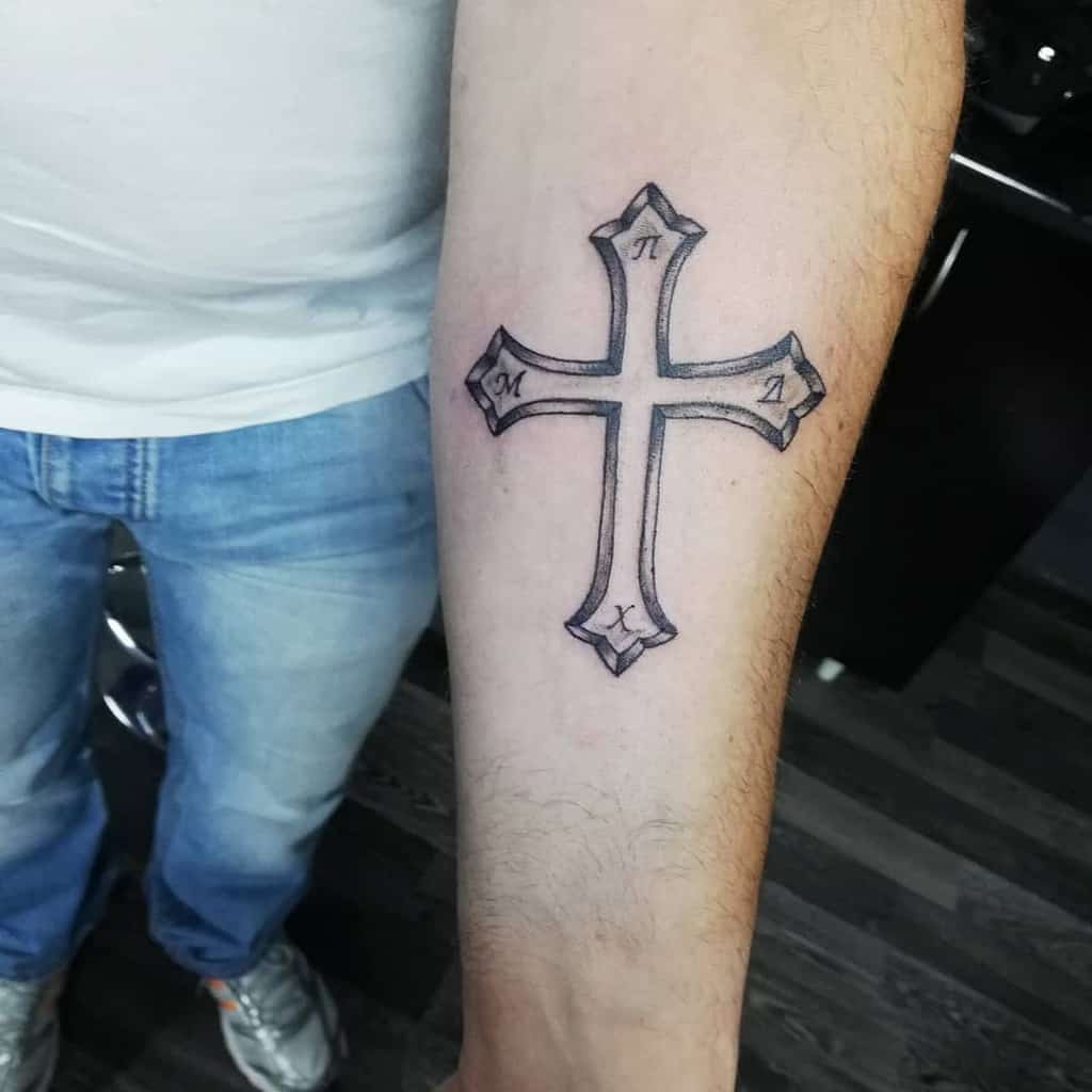 Small Cross Forearm Tattoo Xristinalegendtattoo